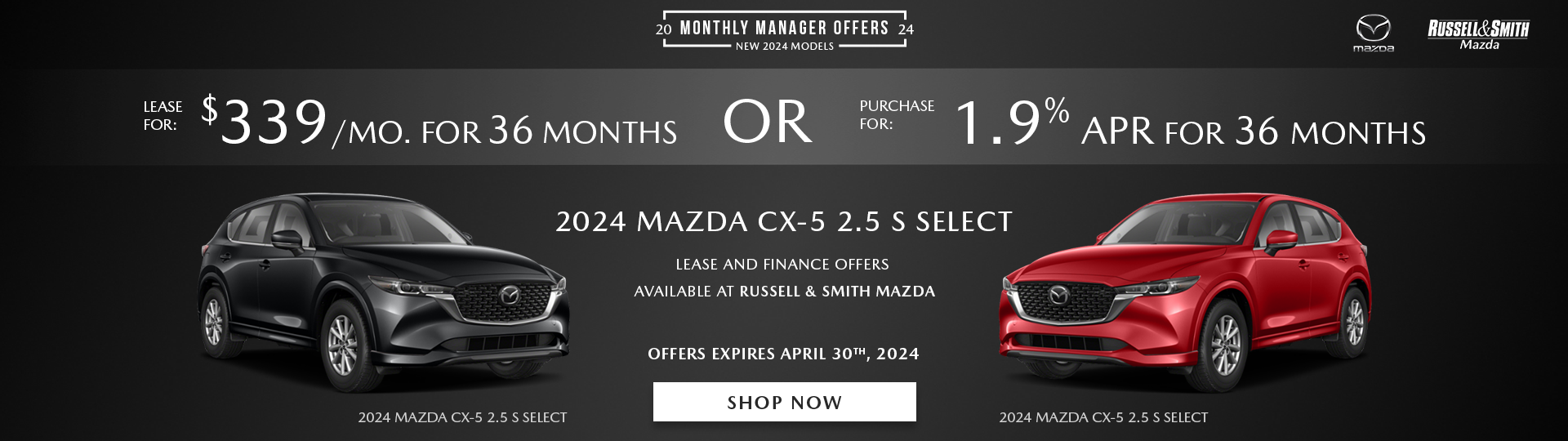2024 Mazda CX-5 lease deals and finance specials